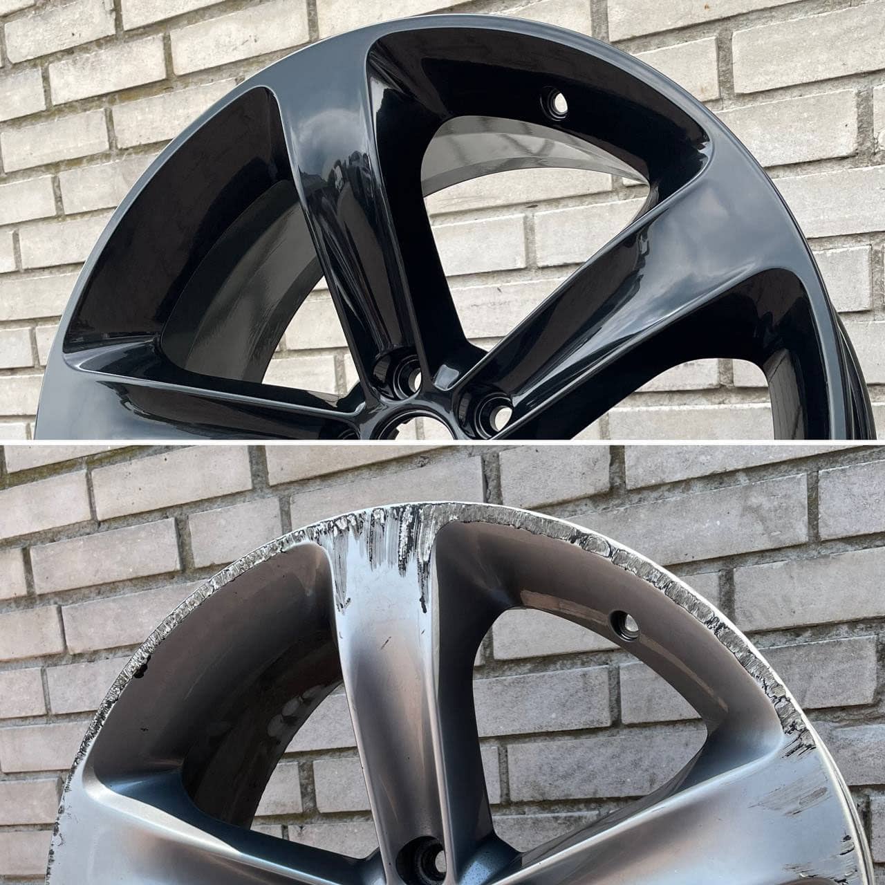 Felga przed i po naprawie
